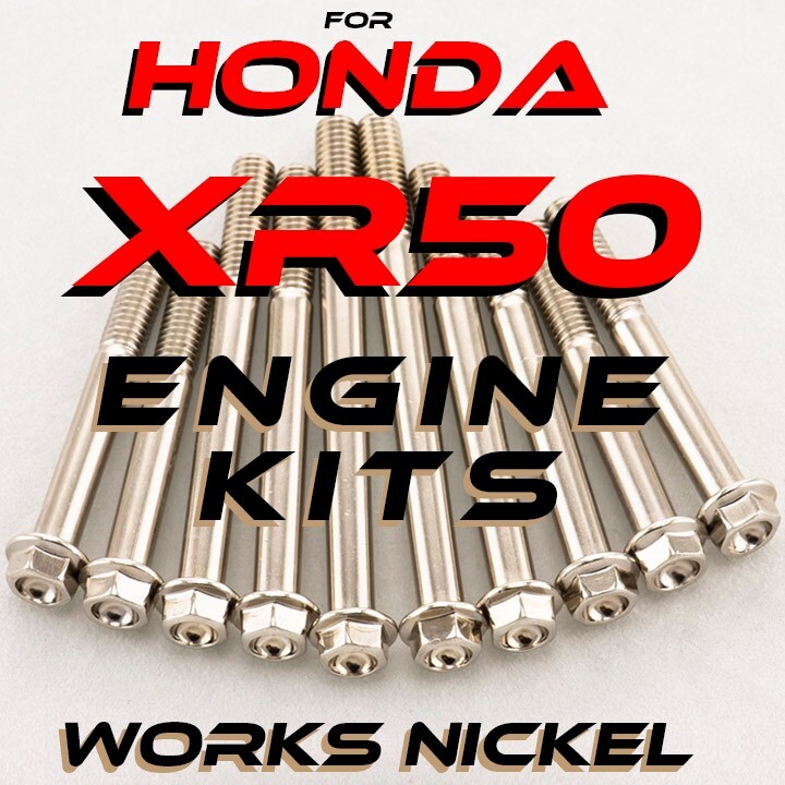 Works Nickel ENGINE Bolt Kit for 2000-2003 Honda XR50 Models