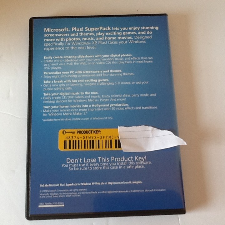 Microsoft Plus! SuperPack for Windows XP PC CDROM Standard/Digital Media Edition