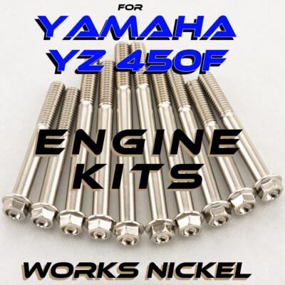 Works Nickel ENGINE Bolt Kit for Yamaha YZ450F | Get the Titanium Look w/ Nickel