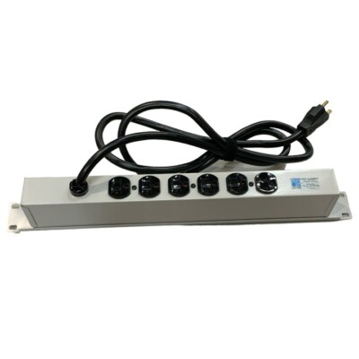 Rack Mount PDU 120V/20A 6 power outlet strip 6' cord