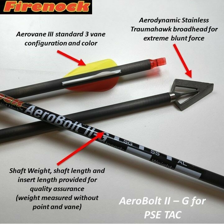 Firenock Aerobolt II G + Traumahawk broadhead TAC 15 / 15i / Elite / Ordnance