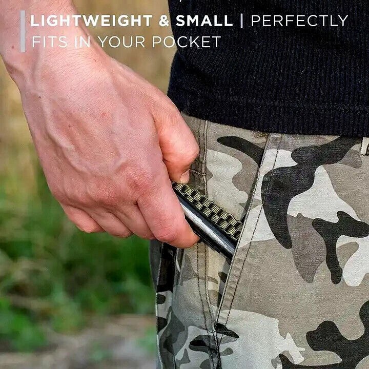 HUGE 5 x 1/2" FERRO ROD Fire Starter Survival Striker Flint + Emergency Paracord