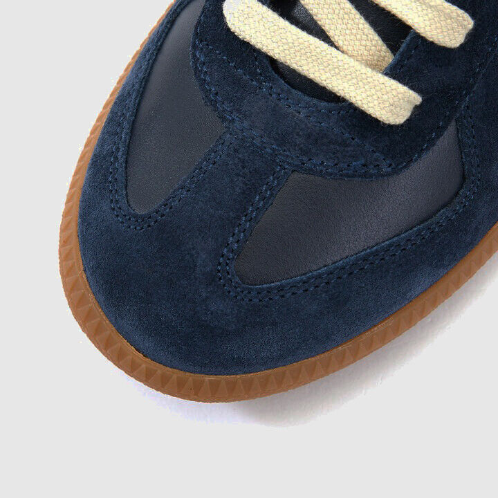 Pre-owned Maison Margiela 445$ Maison Martin Margiela Navy Gat German Army Trainer Replica Sneakers In Blue