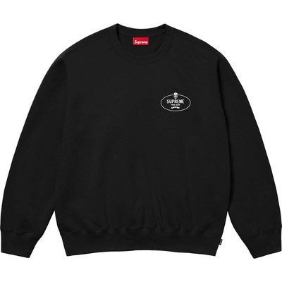 SUPREME Black Crest Logo New York Crewneck Large Sealed BNWT Sweatshirt M 