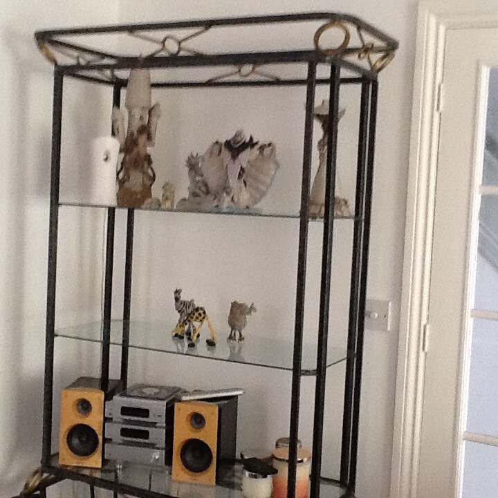 Ornate Wrought Iron 3 glass shelf wall unit in Gosport, Hampshire