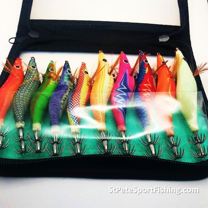 U.S. Seller Squid Jig Saltwater Glow Squid Lures, 10pc Luminous