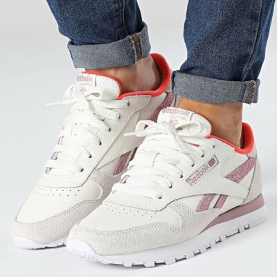 Reebok Classic Leather Women’s Sneaker Running Shoe Athletic White #573