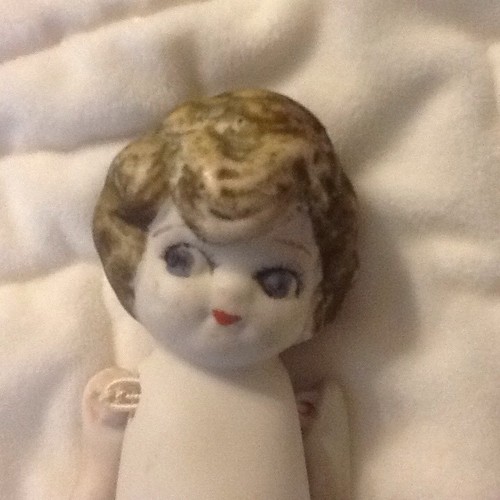 Vintage Bisque Frozen Charlotte Doll with Jointed Arms Made in Japan 6”