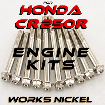 Works Nickel ENGINE Bolt Kit for Honda CR 250R | Get the BEST DEAL on fasteners!