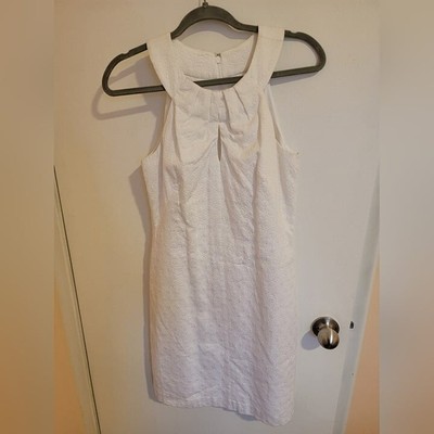 WHBM Mini Dress Sz6 White Coquette Cleangirl Cocktail Minimalist Girls Nightout