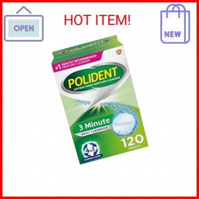 Polident 3 Minute Denture Cleanser Tablets - 120 Count