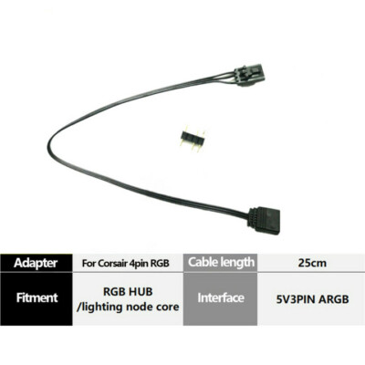 New For Corsair 4Pin RGB to Standard ARGB 3-Pin 5V 25cm Adapter Connector US