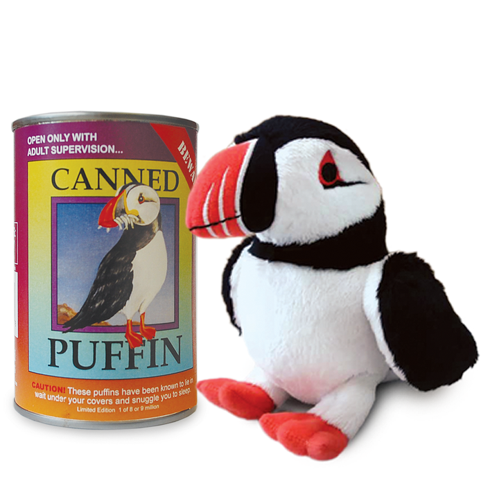 Canned Critters Stuffed Animal: Puffin 6''