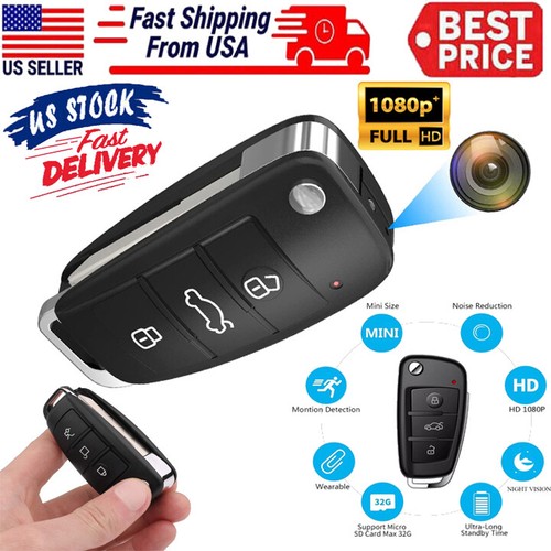 1080P Mini Secret Camera Car Key Fob DVR Night Vision Cam HD Video Recorder NEW
