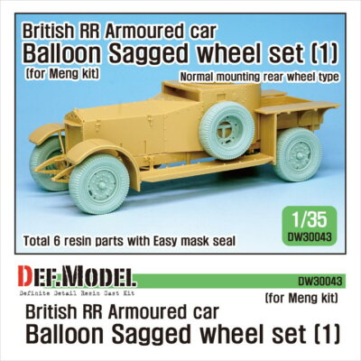 DEF Model 1/35 British RR Armoured Car Balloon Sagged Wheel set Early for Meng