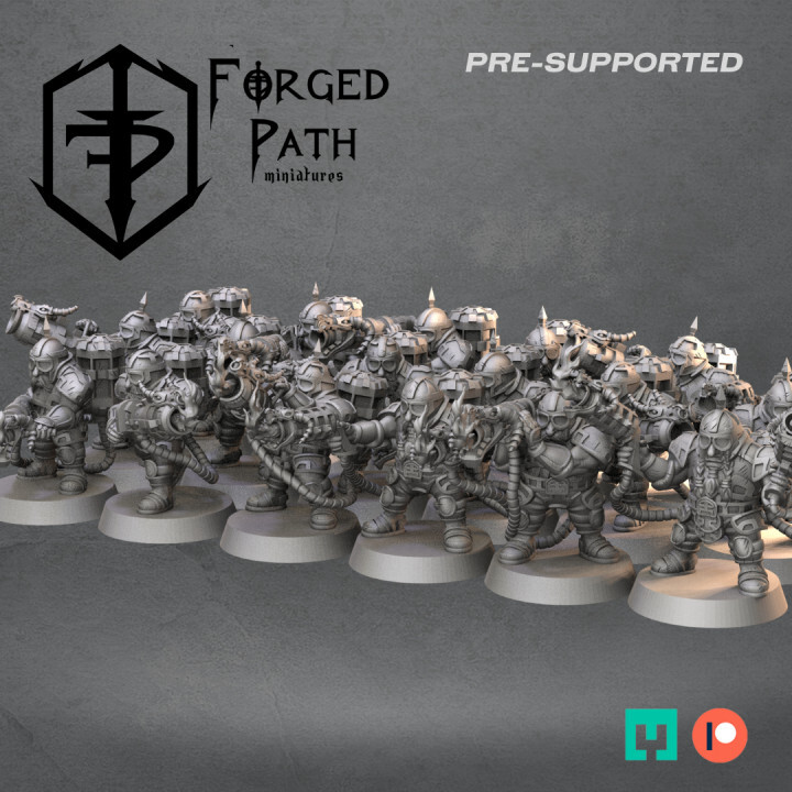 Inferno Legion, Dwarf with Flamethrower, Dwarves Fantasy Wargaming Heavy Weapon - Picture 4 of 5