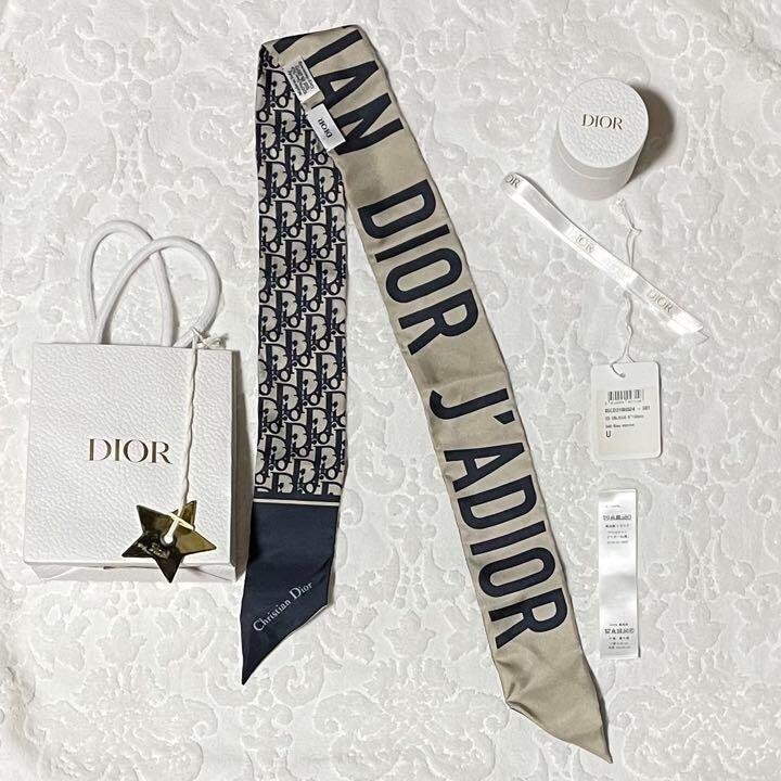 Christian Dior Mitzah Scarf Trotter Pattern Navy Reversible