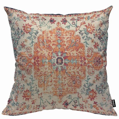 Moslion Carpet Pattern Boho Style Ethnic Decorative Cotton Linen Throw Waist 