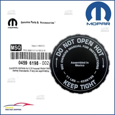 98-2022 Dodge Jeep Chrysler RADIATOR COOLANT RESERVOIR/BOTTLE CAP OEM NEW MOPAR