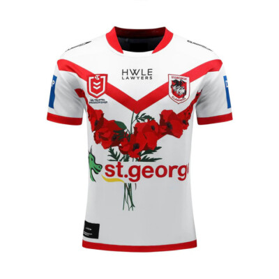 St George ILL Dragons NRL 2024 Classic ANZAC Jersey Sizes S-3XL!