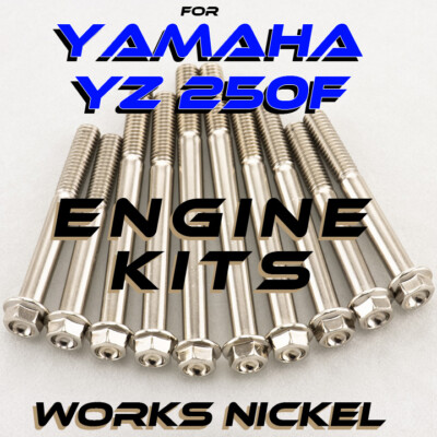 Works Nickel ENGINE Bolt Kit for Yamaha YZ250F | Ti look without the Ti price!!!