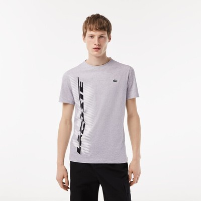 

Мужская короткая футболка с рисунком Lacoste CCA-XL из современной коллекции, Silver chine, T-Shirts
