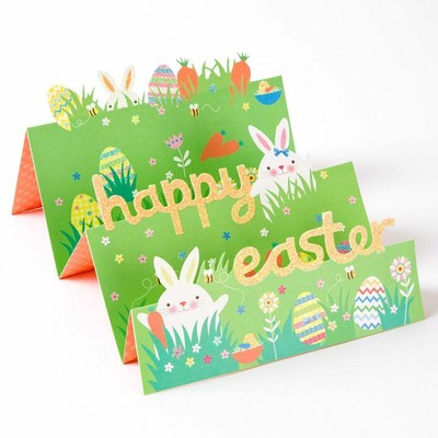 Papyrus  Happy Easter Bunnies in the Grass -fold out card
