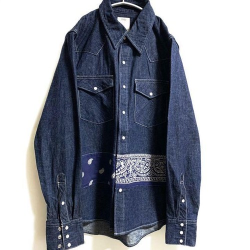 visvim Bandana Paisley Denim Shirt Indigo Size 0 Used From visvim Bandana Paisley Denim Shirt Indigo Size 0 Used From