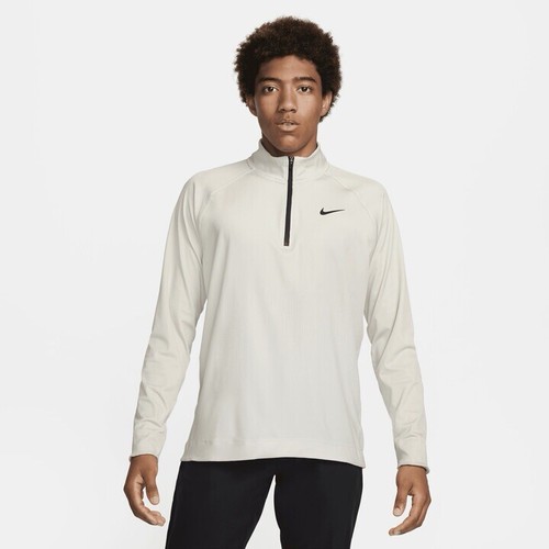 Size XL- Nike Tour Men's Dri-FIT ADV 1/2-Zip Golf Top, Light Bone
