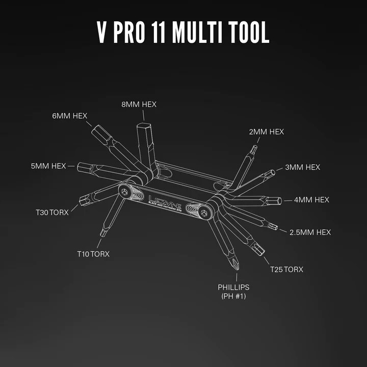Lezyne 1-MT-VPRO-11T04 V PRO 11 Black Multi-Tool