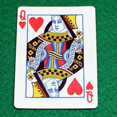 Queen Hearts Reveal King Heart, Blue Bicycle Gaff Playing Card Custom Printed