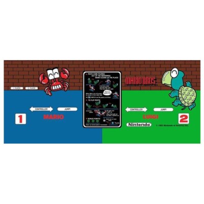 Mario Bros Arcade Control Panel Overlay Wide Body Laminated High Quality
