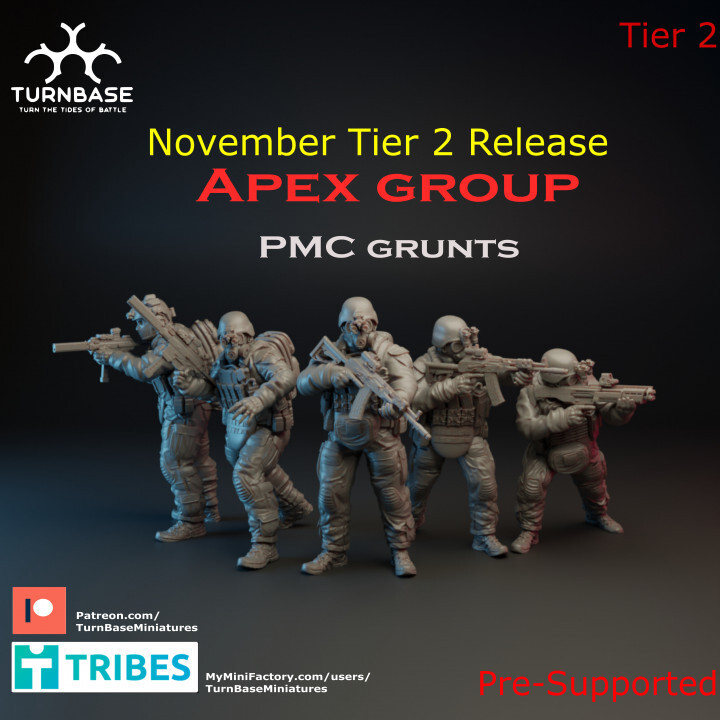 TurnBase Miniatures: Wargames -  Apex PMC Grunts x5 Pack