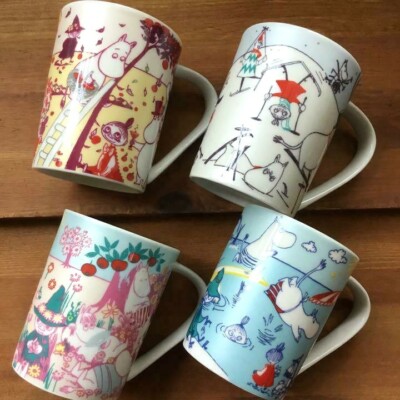 RARE Moomin Valley Four seasons Mug All seasons 4PCS SET Exclusive to JAPAN