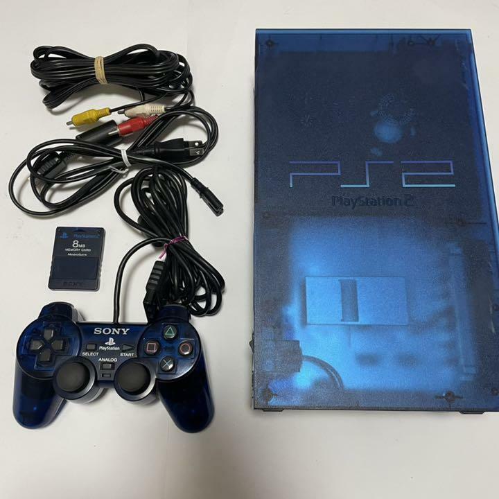 PlayStation2 PS2 Ocean Blue Console Clear Blue SCPH-37000