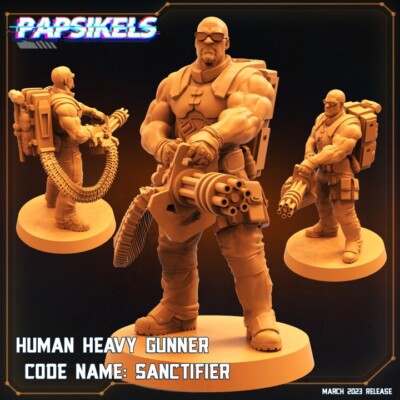 Human Heavy Gunner Code Name Sanctifier Papsikels Miniature Cyberpunk