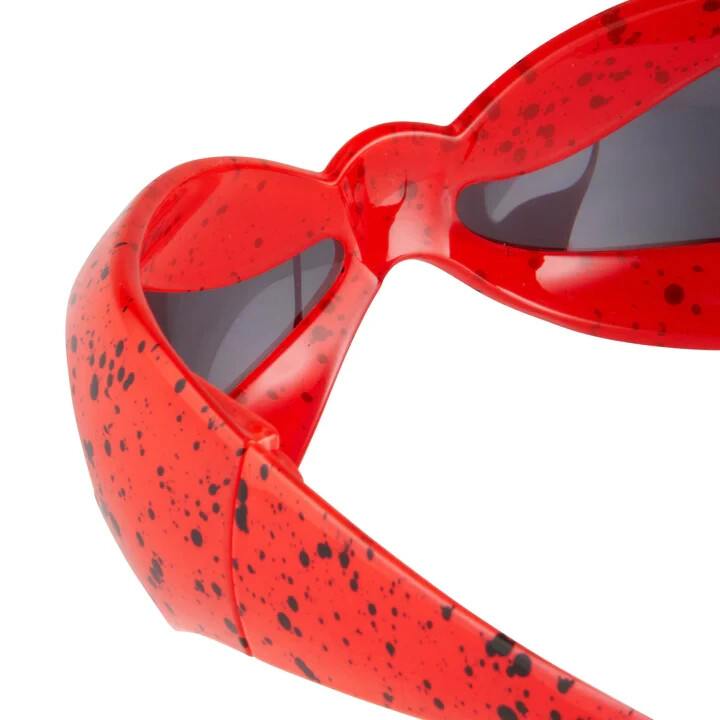 Pre-owned Linda Farrow Jeremy Scott Superhero Red Wave Mask Nuwave Sunglasses