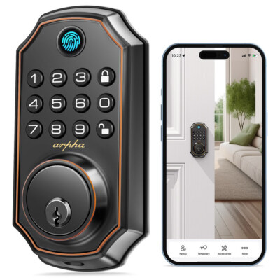 ARPHA Smart Fingerprint Door Lock APP Bluetooth Smart Lock Deadbolt Biometric