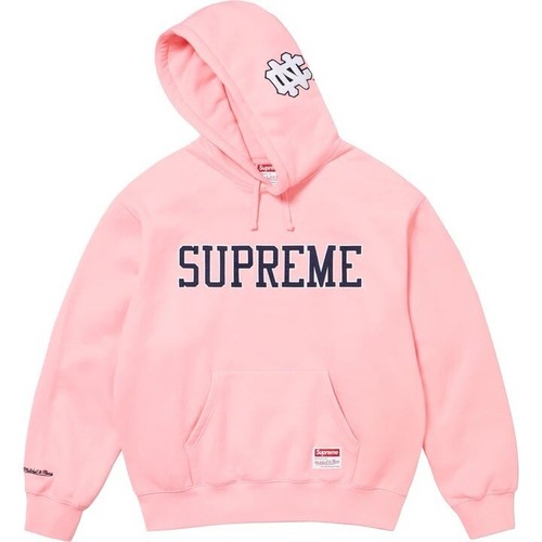 Pre-owned Supreme ®/mitchell & Ness® Ncaa Hooded Sweatshirt Unc Pink Xl In Hand