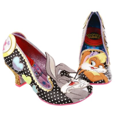 Irregular Choice Bunny Love Black Shoes Mid Heels Women's 43 US 12 Looney Tunes