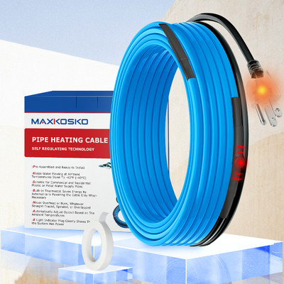 MAXKOSKO  9FT Energy-efficient, Self-Regulating Pipe Heat Tape for Water Pipes