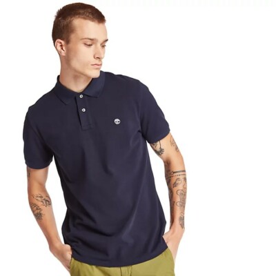 NWT Timberland Men's Solid Short Sleeve Pique Polo Shirt 8743J 7 Colors All Size