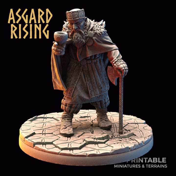 VIKING King Eysteinn, Asgard Rising Miniatures, Tabletop Games RPGs Figure