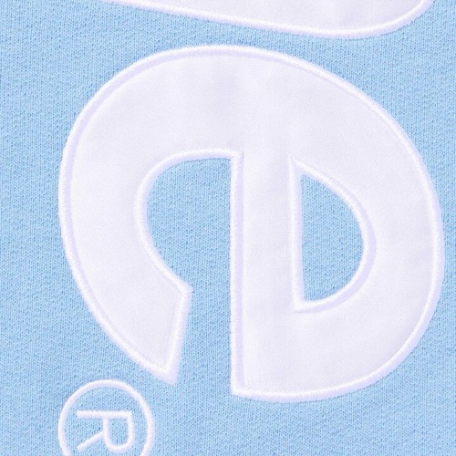 Pre-owned Supreme Satin Applique Hooded Sweatshirt Light Blue Size Xl