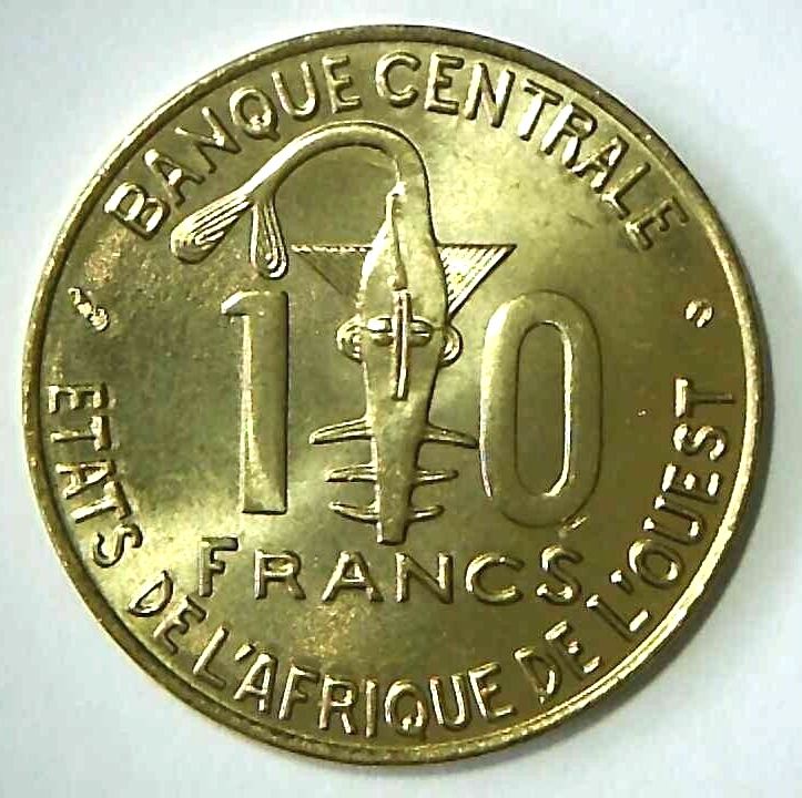 2000 West African States 10 francs Coin Mali Africa People getting water