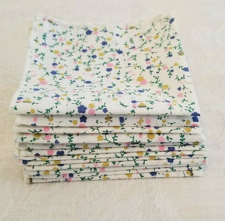 12 Pc. Vintage Floral Cocktail Tea Napkins Shabby Cottage Chic  8.5