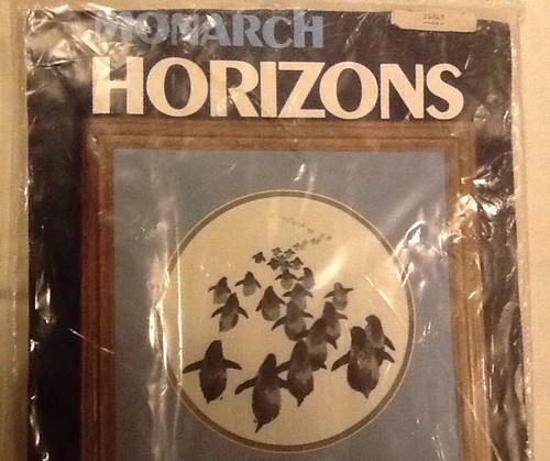 Vintage 1982 Monarch Horizons Penguins On Parade Crewel Stitchery Kit