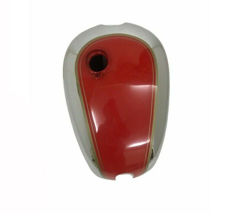For Panther M100 600cc Red Painted Chrome Gas Fuel Petrol Gas Tank 1947-1953 