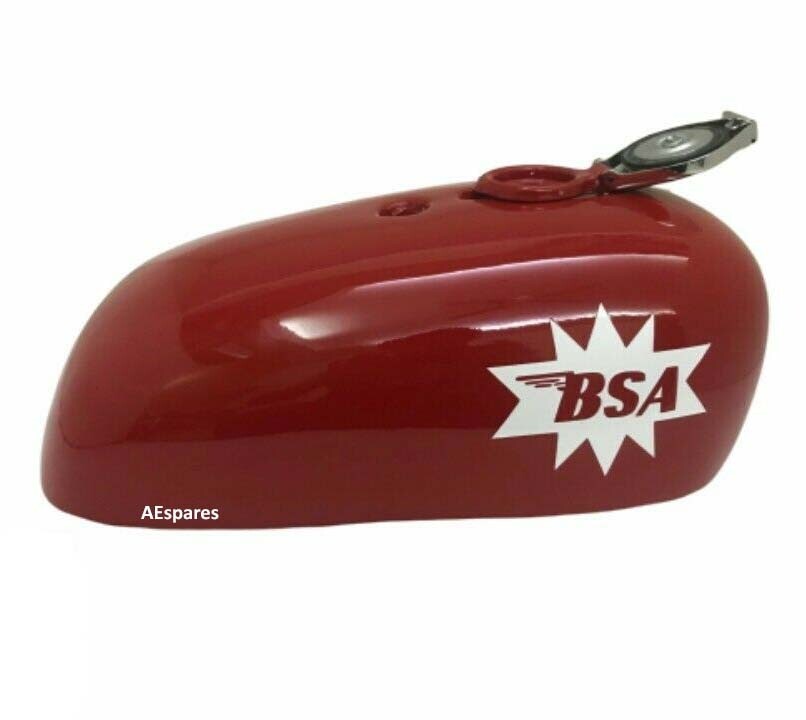 Fits BSA A65 Spitfire Hornet 2 Gallon Red Painted Steel Petrol Tank with Cap