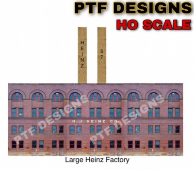 HO Scale Scratch Built ''Large Heinz Factory'' Building FLAT W/LED Front -Walthers
